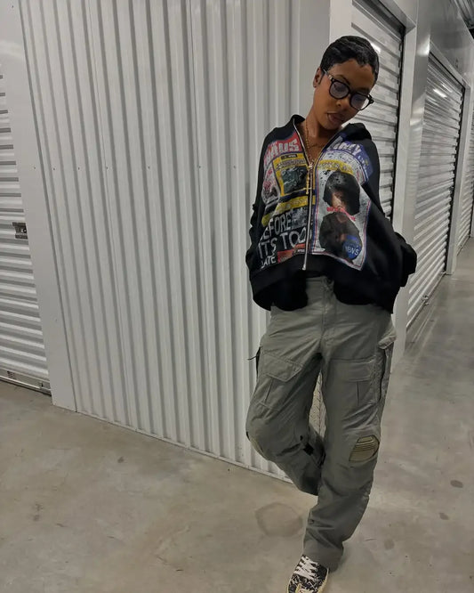 Y2k Streetwear Women Zipper Hoodie Harajuku Gothic Fashion Printed Pattern Casual Sportswear Devil Killer winter clothes women