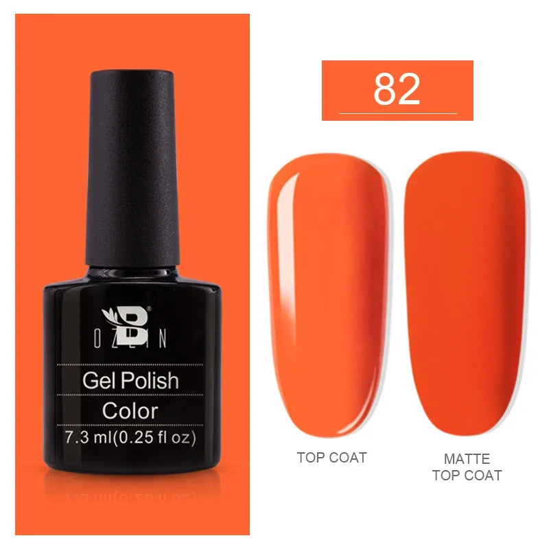 AWStorG15ml 2 IN 1 Crystal Top Coat Transparent Soak Off UV LED Nails Art Manicure Gel Nail Polish Varnishes Primer Function Gel 7.3ml color gel 82