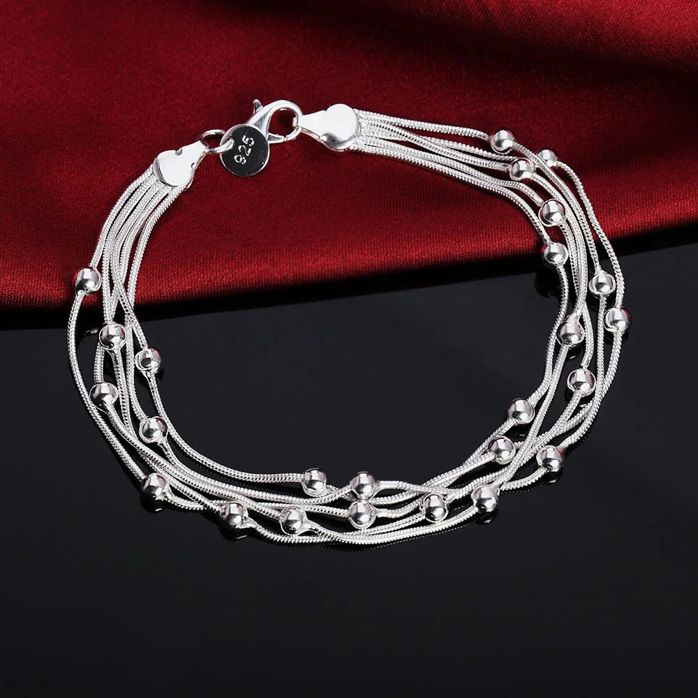 New High quality 925 Sterling Silver 4MM Women Men chain Male Twisted Rope Bracelets Fashion Silver Jewelry H234