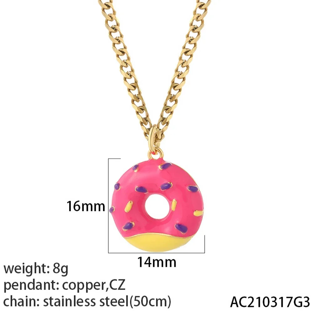 Heart Evil Blue Eye Sun Necklace for Women Cute Dog Bee Elephant Gold Color Pendant Woman's Collars Long Stainless Steel Chains NK019goldAC210317G3