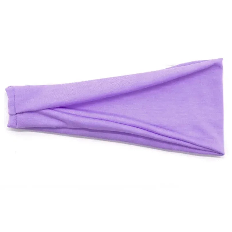 Women Headband Twist Cotton Sport Wide Turban Twisted Knotted Headwrap Girls Hairband Fashion Head Band Hair Accessories Light purple 10cm-22cm