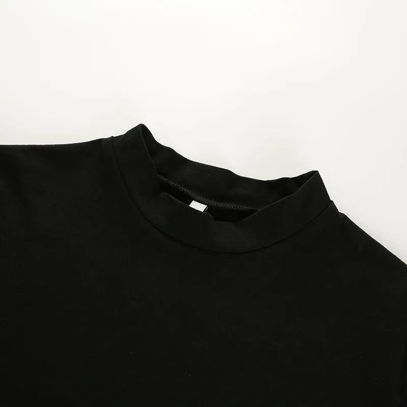 HORNY Sexy TShirt Women Black Short Crop Bandage Tee Tops Summer Fashion Girls Casual Short Sleeve Female Shirt Harajuku
