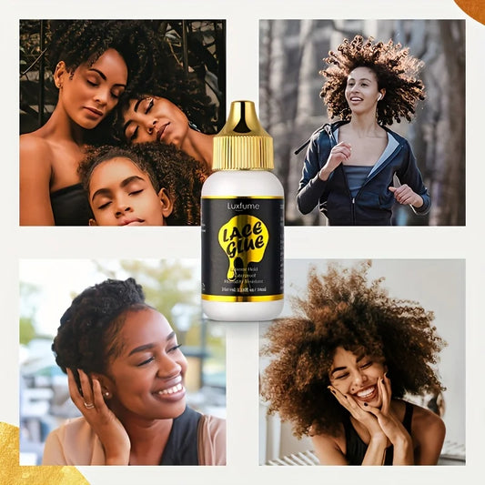 Hair Adhesive,Wig Glue,New Brush Head Design,Invisible and Light Beige-friendly Formula, Strong and Long-lasting Hold