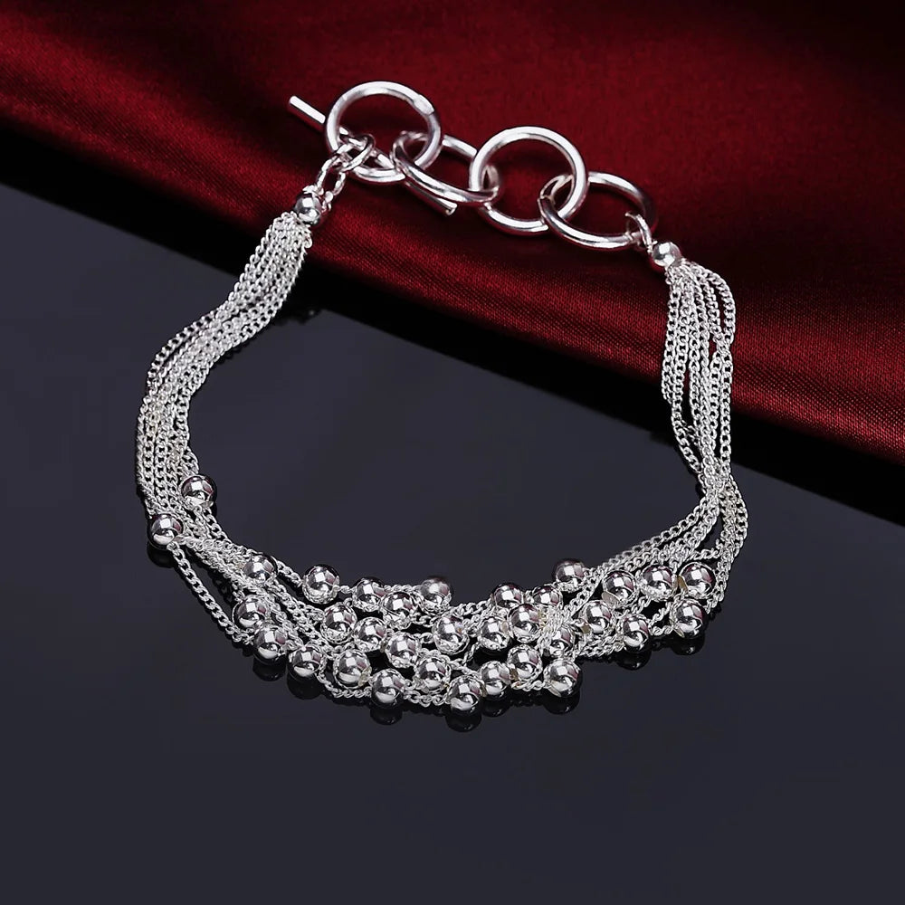 New High quality 925 Sterling Silver 4MM Women Men chain Male Twisted Rope Bracelets Fashion Silver Jewelry H101