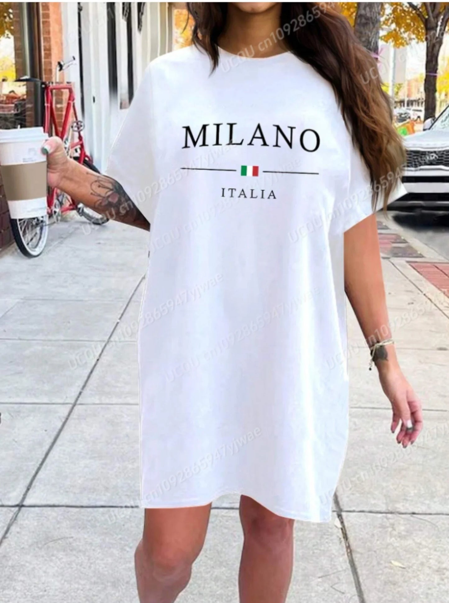 2025 Summer New Women T-Shirt Dress Loose Casual NEW YORK Printed O-Neck Lady Short Sleeve Pullover Dresses Women Clothing 0623-123