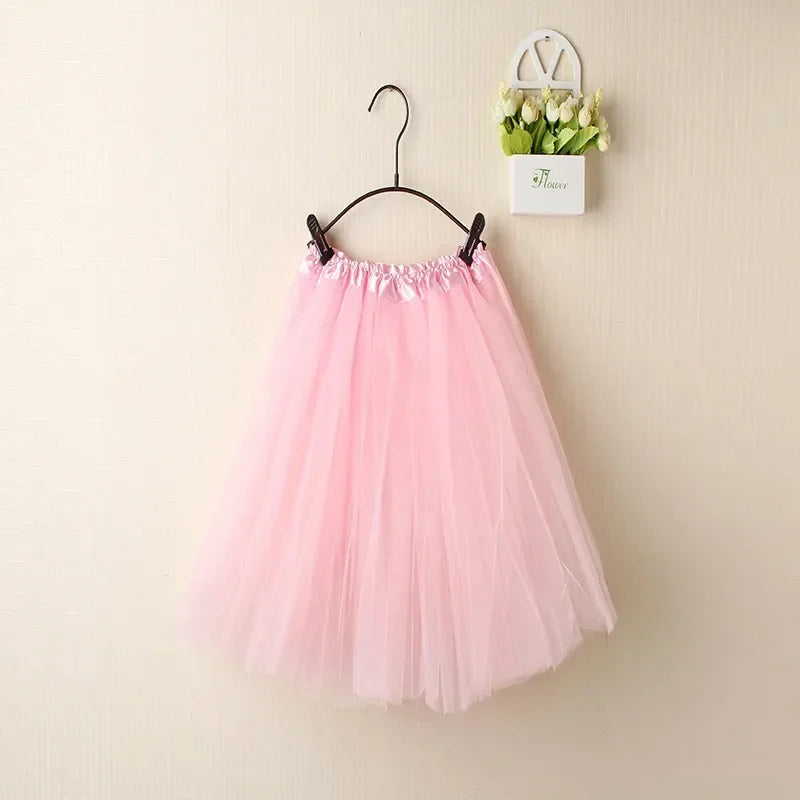Women Summer Vintage Tulle Skirt Adult Fancy Ballet Dancewear Party Costume Ball Gown Mini Skirt Pink One Size