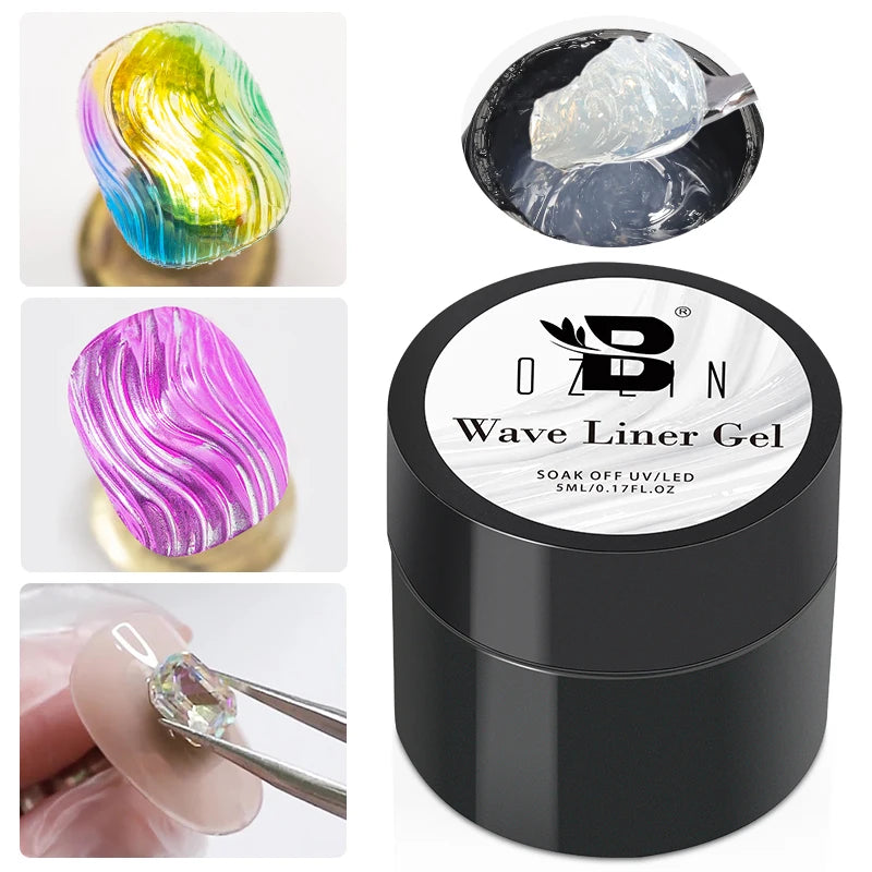 AWStorG15ml 2 IN 1 Crystal Top Coat Transparent Soak Off UV LED Nails Art Manicure Gel Nail Polish Varnishes Primer Function Gel Wave Liner
