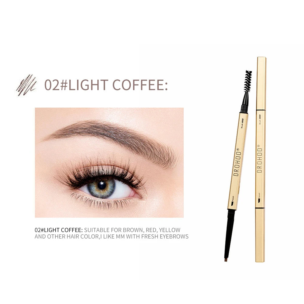 Makeup for Women Waterproof Eyebrow Enhancer Pen with Double Head Pencil and Brush Long Lasting Eye Brow Cosmetics Easy to Wear Light Brown