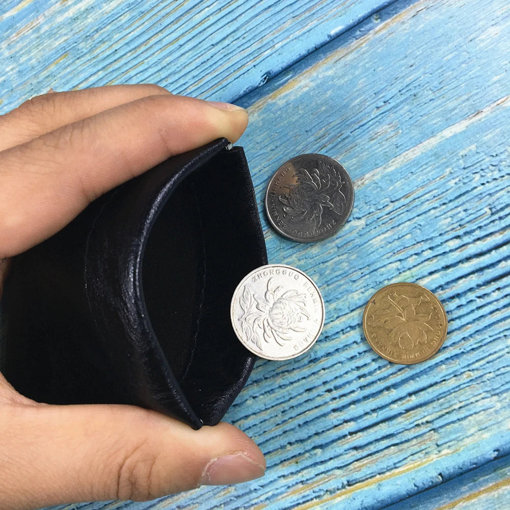 Pu Leather Coin Purse Women Men Small Mini Short Wallet Bag Money Change Key Earbuds Travel Credit Card Holder for Kids Girl