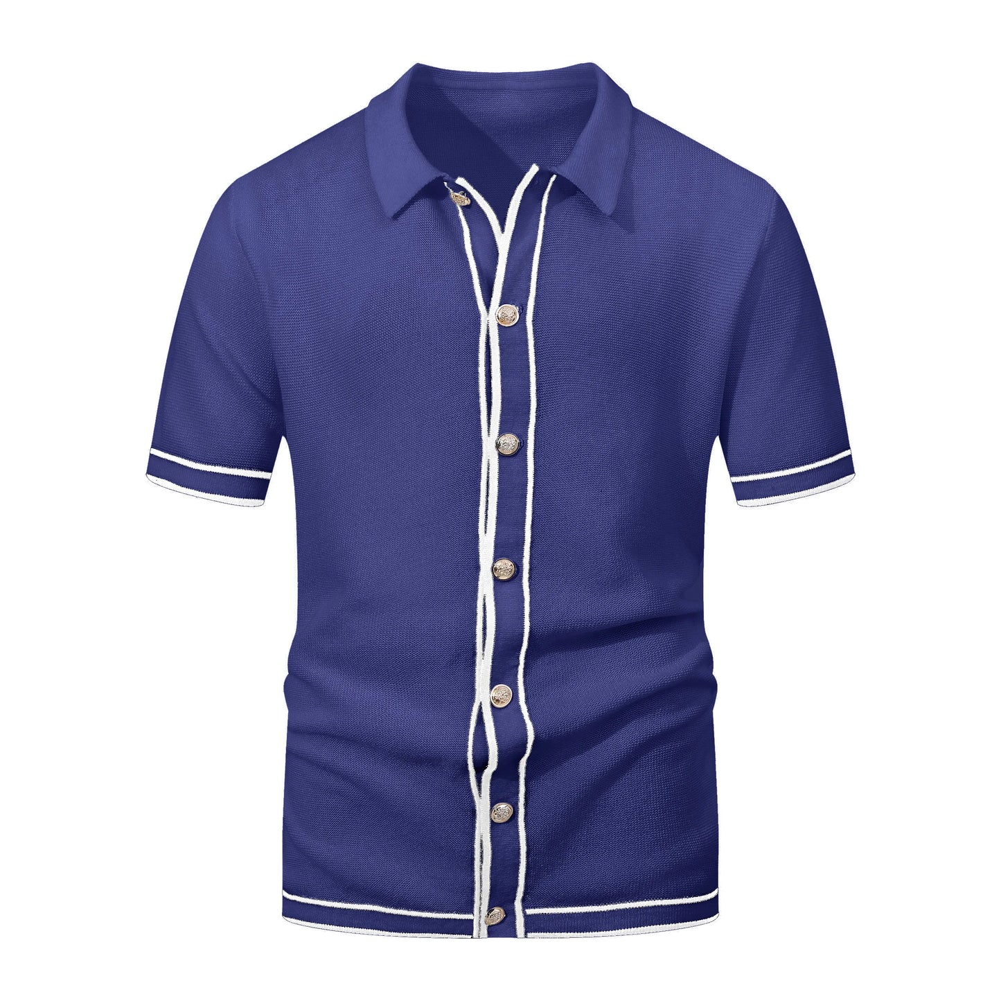 Men's Retro Striped Polo - 2025 Summer Collection, Breathable Knit for Confident Casual Style