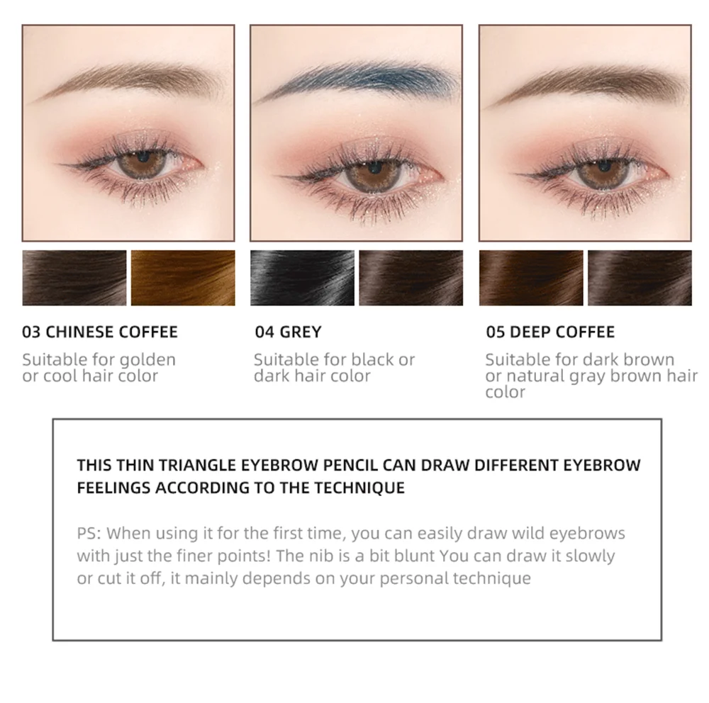 Makeup for Women Waterproof Eyebrow Enhancer Pen with Double Head Pencil and Brush Long Lasting Eye Brow Cosmetics Easy to Wear