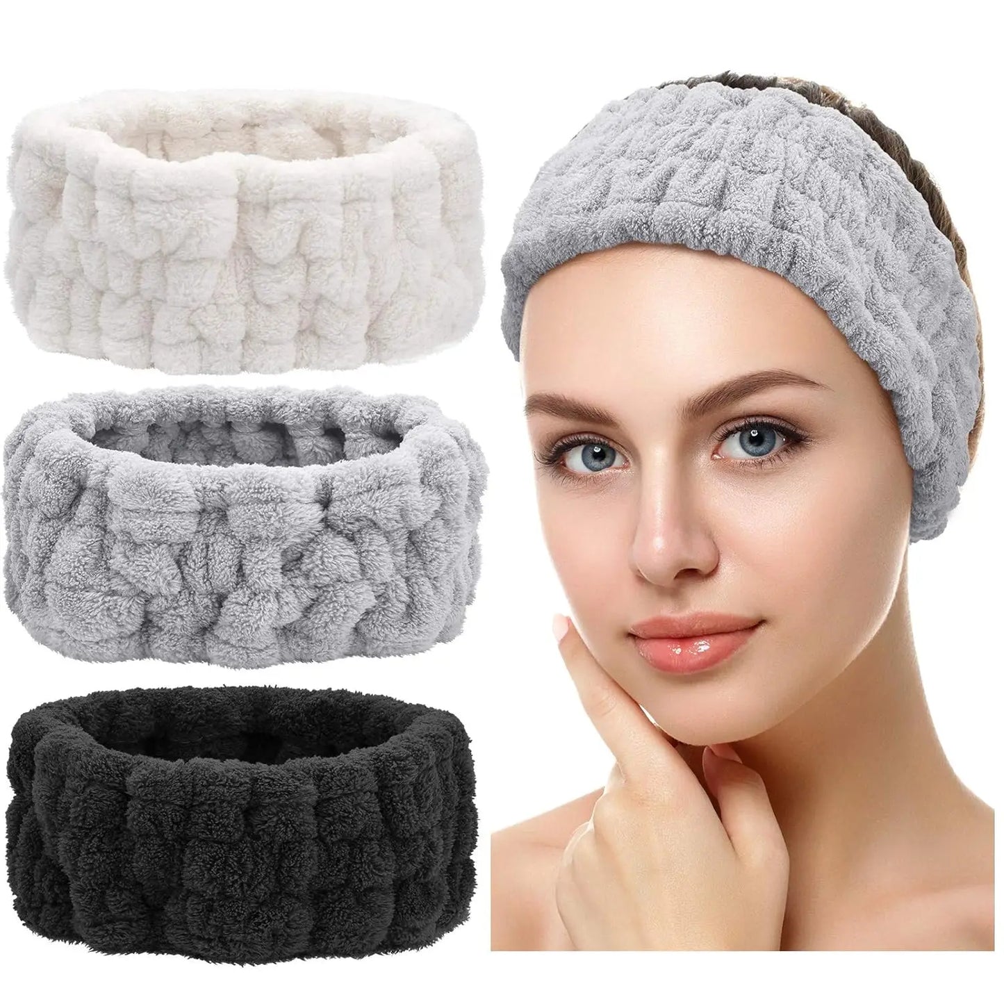 Face Wash Headband Makeup Single Circle Coral Velvet Hair Cover Sports Yoga Hair Accessory For Women 3pcs