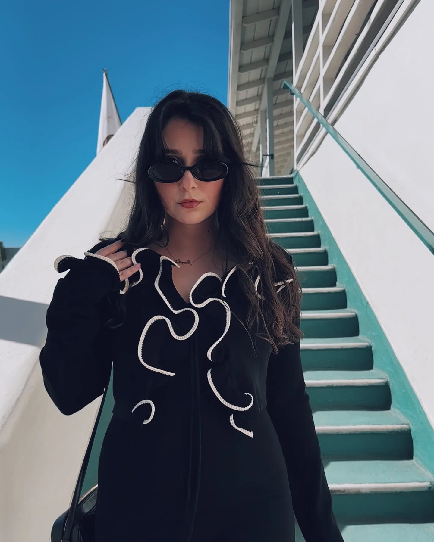 Yellow Knit Sweater Lace up Cropped Cardigan Ruffles Top For Women Black White Long Sleeve Y2K Clothing 2025 New Knitwears Fall Black