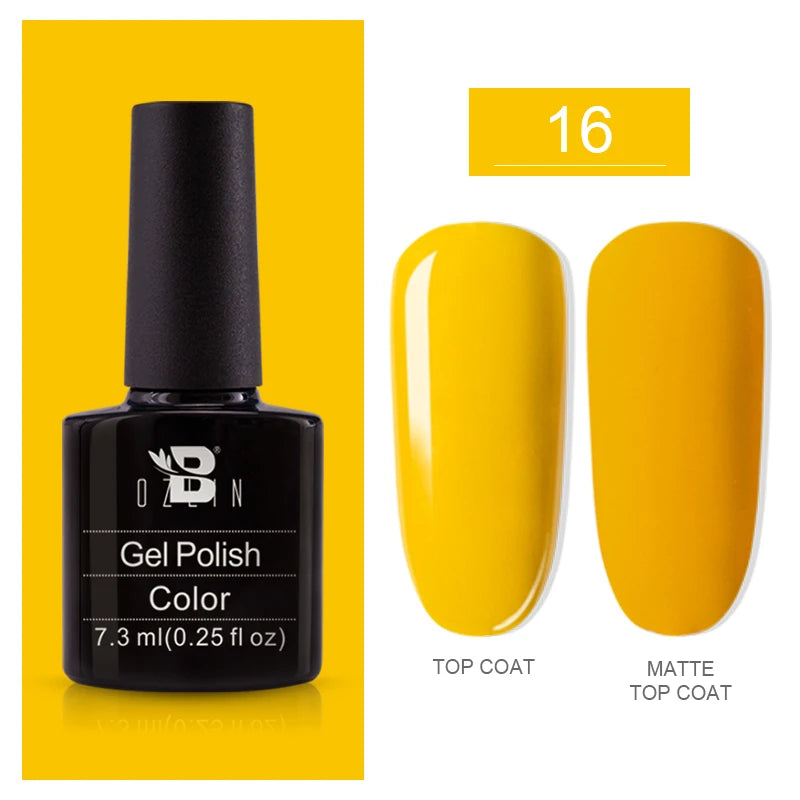 AWStorG15ml 2 IN 1 Crystal Top Coat Transparent Soak Off UV LED Nails Art Manicure Gel Nail Polish Varnishes Primer Function Gel 7.3ml color gel 16