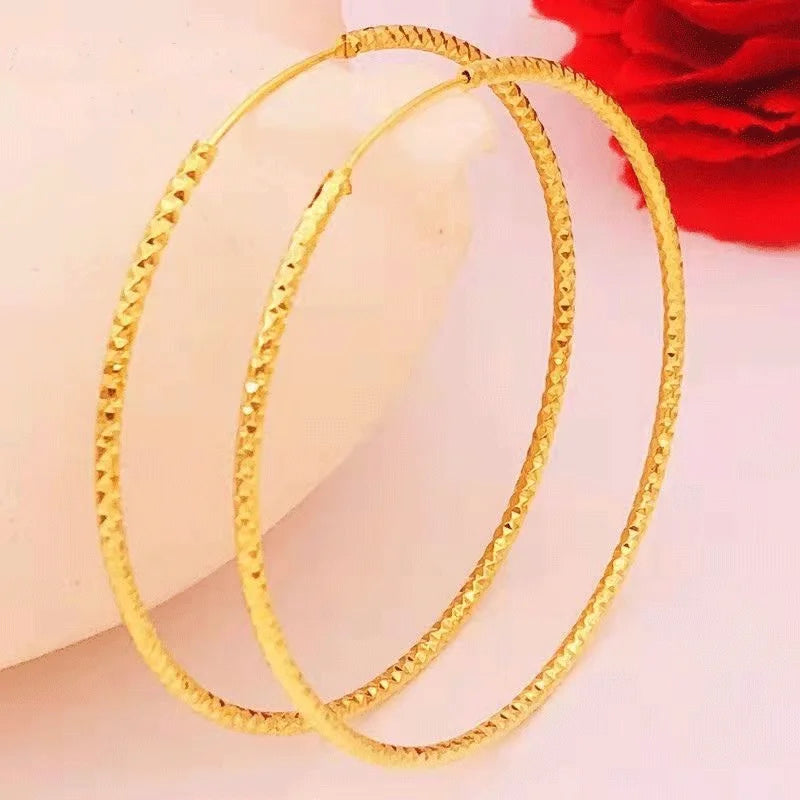 Senlissi - New Fashion 18k Gold Plated 925 Sterling Silver Women's Hoop Earrings 2.0mm Fashion Earring Rose Gold Cерьги Kольца 0