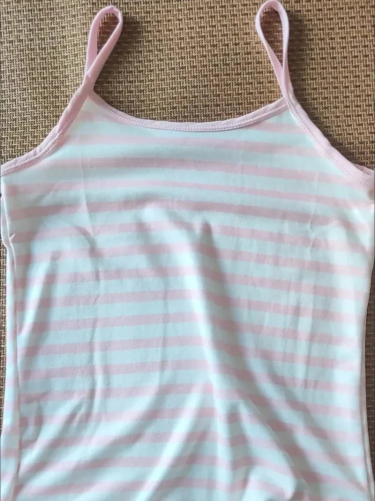 Summer Pink Ropa Mujer Crop Tops Women Clothing Kawaii Sexy 2024 Y2k Tanks Fashion Striped Sweet Vest Slim Fit Sleeveless Camis