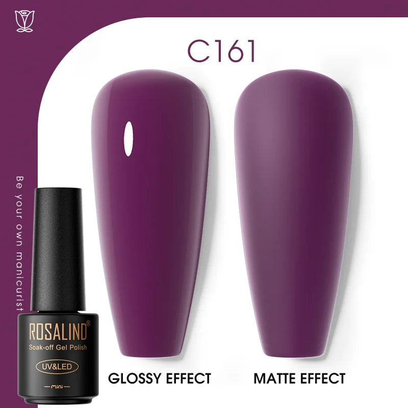 ROSALIND Hot-sale Bottle Gel Nail Polish Vernis Semi Permanent Primer Top Coat Bright Classic For Nail Art Design LED/UV Lamp C161