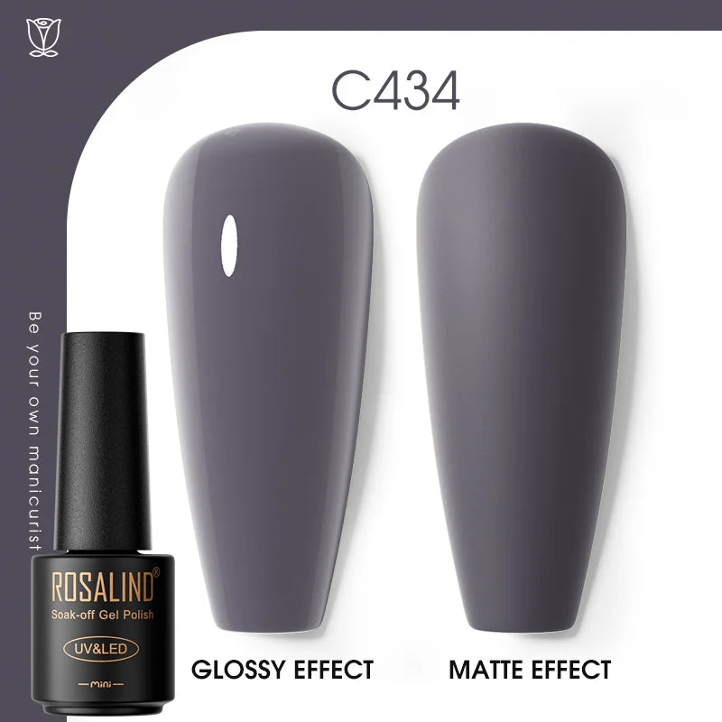 ROSALIND Hot-sale Bottle Gel Nail Polish Vernis Semi Permanent Primer Top Coat Bright Classic For Nail Art Design LED/UV Lamp C434