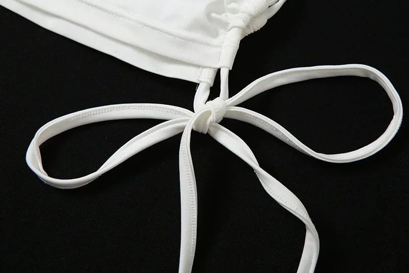Y2K Sexy Backless Summer Crop Top Women Hollow Out White Sleeveless Bandage Halter Tank Tops Streetwear Cami 90s