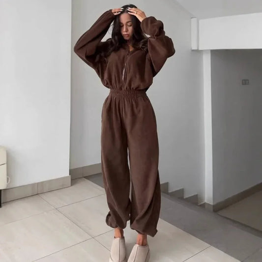 Jumpsuits Women Rompers One Piece Full Sleeve Zipper Overalls Long Pants Elastic High Waist Rompers Y2k Streetwear Jumpsuit 2025 Badiee Stylez