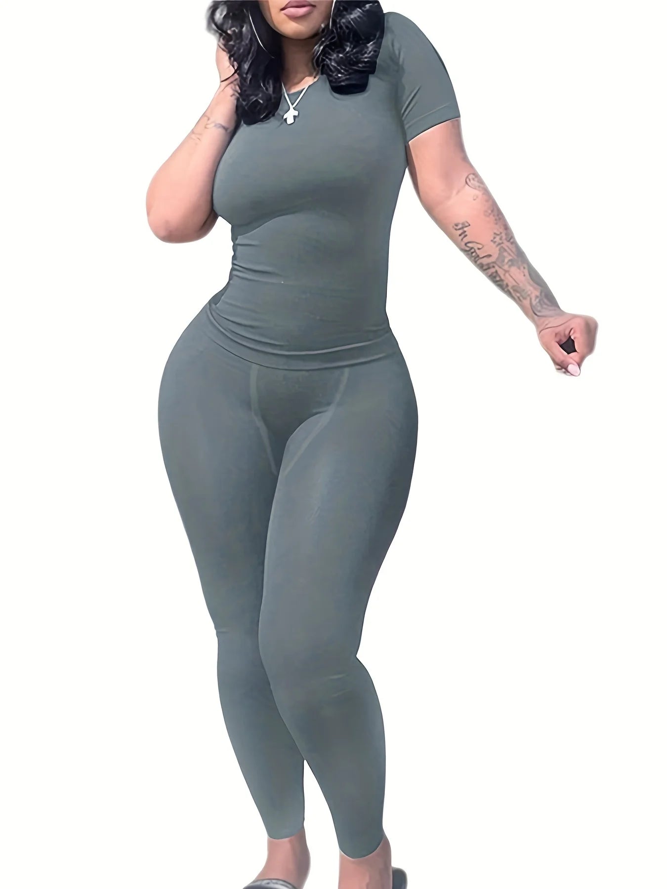 New style Lounge Wear Ribbed Casual 2 Piece Summer Shorts Set For Women Sleeve Top+Elastic Leggings Outfits Light Blue