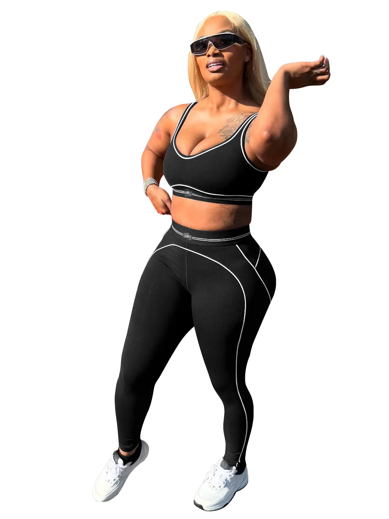 Fitness Women 2 Piece Set Sleeveless Tank Top Skinny Jogging Pants Matching Set 2025 Summer Popular Streetwear Sporty Tracksuits