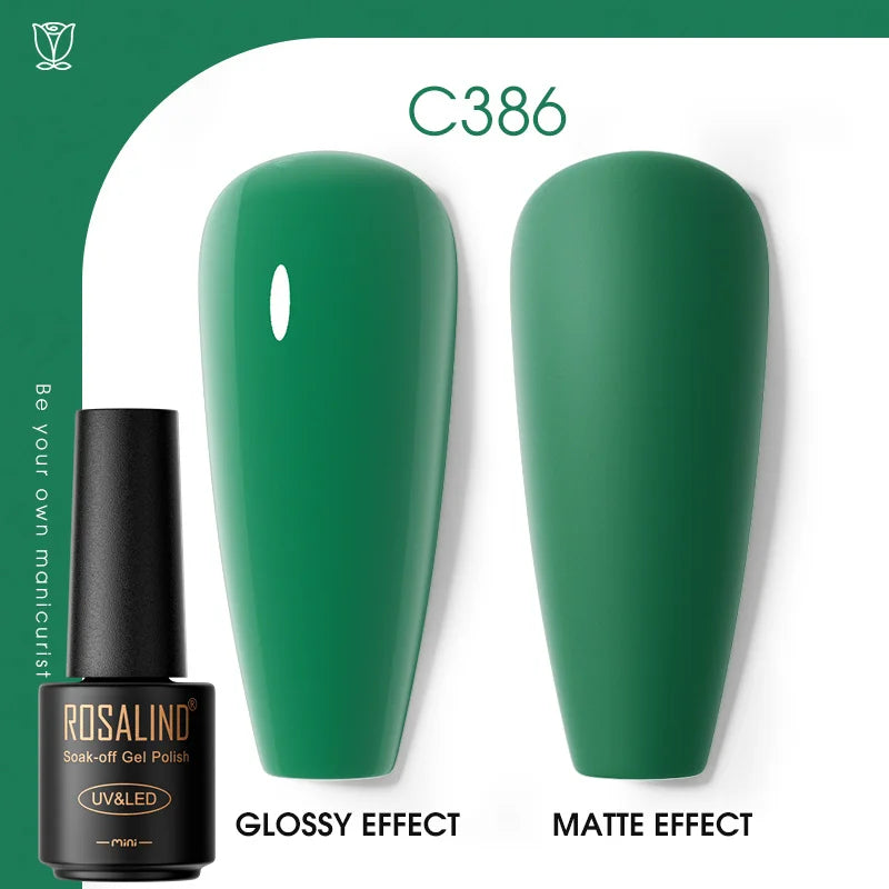 ROSALIND Hot-sale Bottle Gel Nail Polish Vernis Semi Permanent Primer Top Coat Bright Classic For Nail Art Design LED/UV Lamp C386