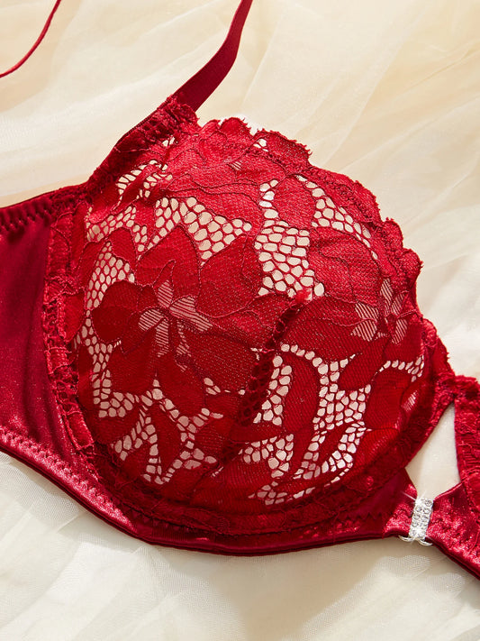 Ladies High-Quality Skin-Friendly Lace Trim Sexy Underwear Set Comfortable Feminine Innerwear Ensemble