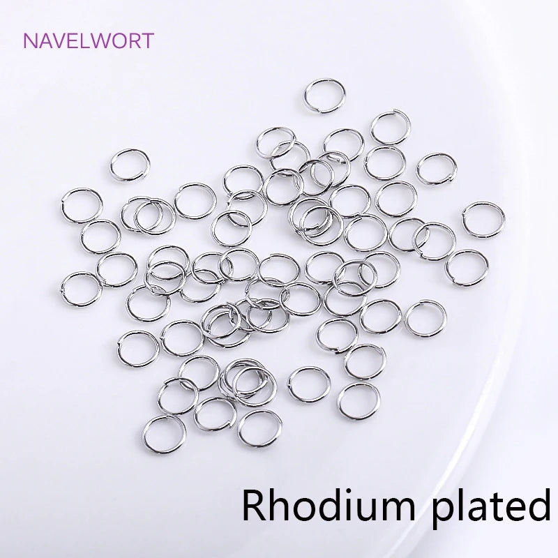 18K Gold Plated Split Rings Connecting Ring Brass Open Jump Rings Accessories For Jewelry DIY Jewelry Material Wholesale Rhodium plated
