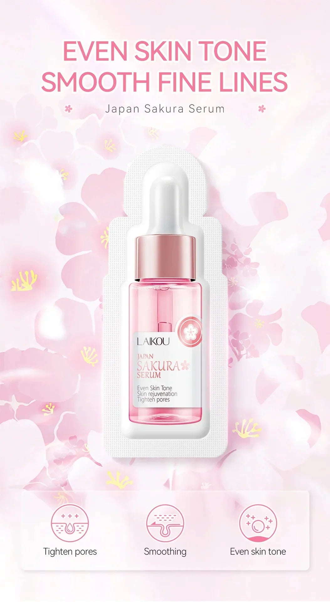 Sakura Whitening Face Serum Fade Fine Lines Anti Aging Tighten Pores Improve Melanin Pigment Dull Moisturizer Brighten Skin Care