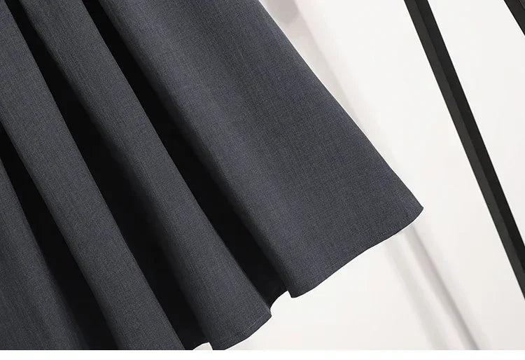 2025 Solid Color Versatile Medium Length Skirt Pleated Plus Size A-Line Maxi Gown Cover Hip Spring Summer New Half-length Skirt