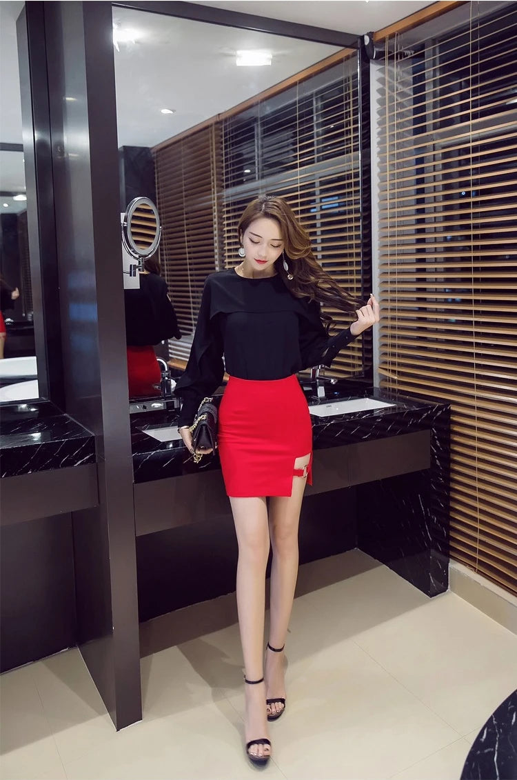 Versatile Irregular Plus Size Bodycon Skirts Sexy Hollow Out Bandage Skirt Harajuku Mini Skirt Summer High Waist Pencil Skirts