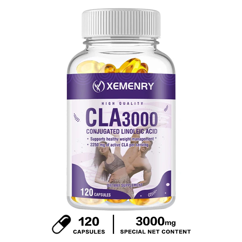 CLA 3000mg - Boost Energy, Improve Muscle Mass, and Boost Metabolism - Non GMO 120 Capsules