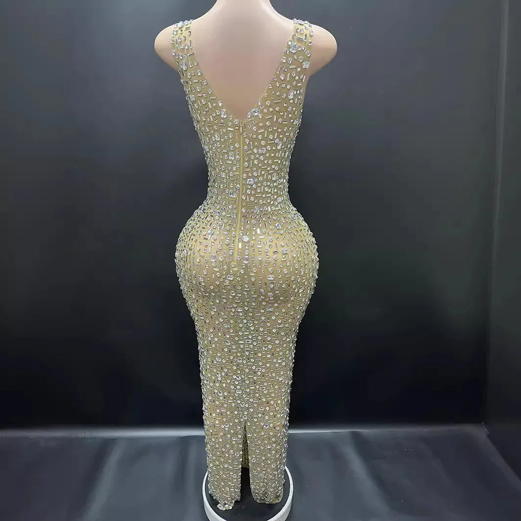 Diamonds Wedding Dress for Women Goddess Senior Photoshoot Props Homecoming Celebrate Birthday party dress New Year's Dress
