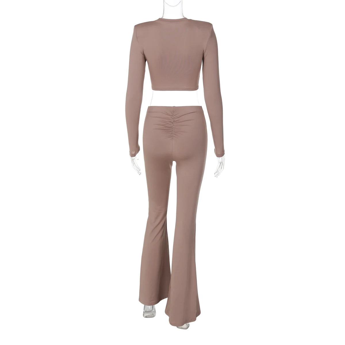 Hawthaw Women 2024 Spring Autumn Long Sleeve Crop Tops Long Pants Two Piece Matching Sets Outfits Wholesale Items For Business