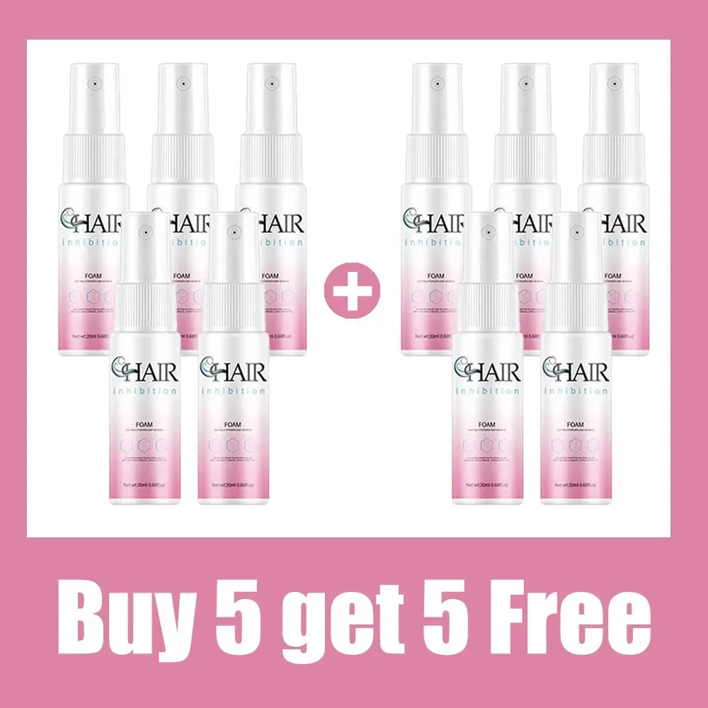 2 Minutes Fast Hair Removal Spray Painless Hair Growth Inhibitor Arm Armpit Leg Permanent Depilatory for Men Women Repair Care Buy 5 Get 5 free 1