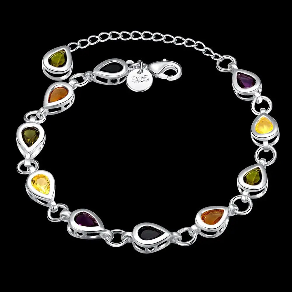 New High quality 925 Sterling Silver 4MM Women Men chain Male Twisted Rope Bracelets Fashion Silver Jewelry H260
