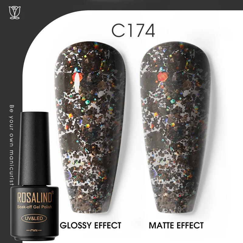 ROSALIND Hot-sale Bottle Gel Nail Polish Vernis Semi Permanent Primer Top Coat Bright Classic For Nail Art Design LED/UV Lamp C174