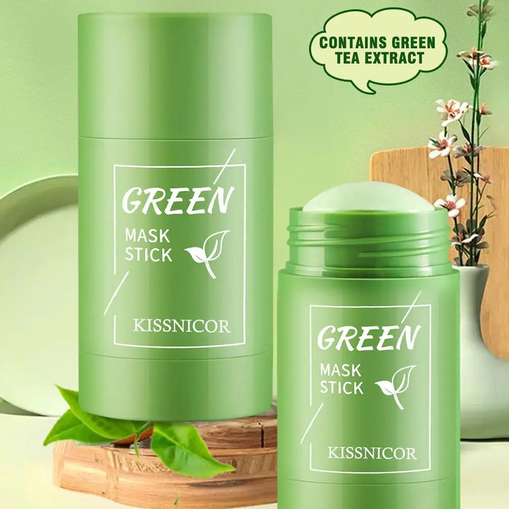 Face Clean Mask Green Tea Cleansing Stick Mask Shrink Pores Deep Blackhead Remover Facial Cleansing Moisturizing Mask Skin Care