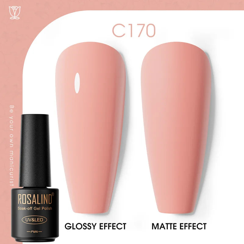 ROSALIND Hot-sale Bottle Gel Nail Polish Vernis Semi Permanent Primer Top Coat Bright Classic For Nail Art Design LED/UV Lamp C170