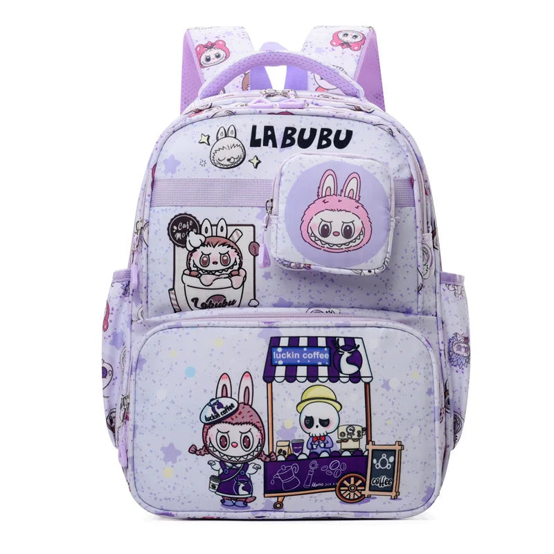 New Large Capacity Bag Children Backpack Cute Cartoon Primary School Bag Shoulder Bag New Kids Practical Portable Backpack PURPLE