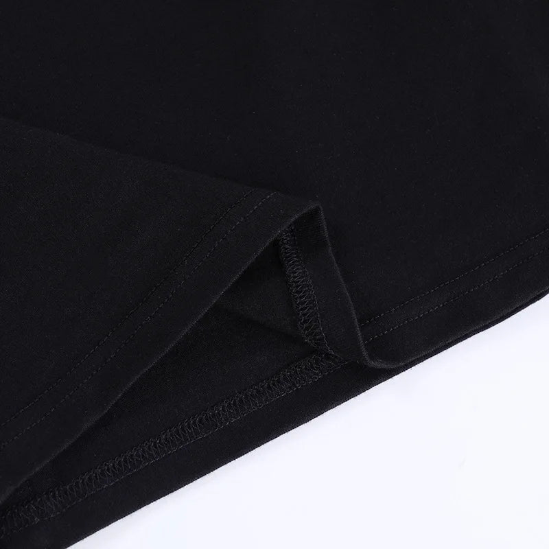 Goth Dark Mall Gothic Fishnet Patchwork T-shirts Grunge Punk Hollow Out Buckle Crop Tops Techwear Fashion Female Alt Streetwear