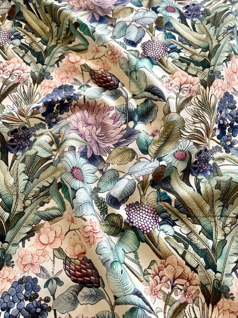 High-Quality 60S Long-Staple Cotton Fabric for Cheongsam and Dress, 140x50cm