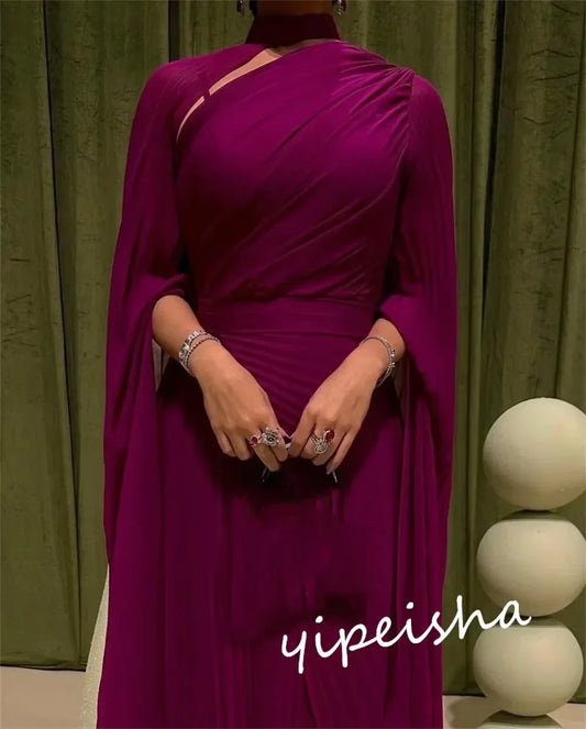 Customized Classic Modern Style Formal Evening High Collar A-line Drapeds Bespoke Occasion Party Dresses Badiee Stylez