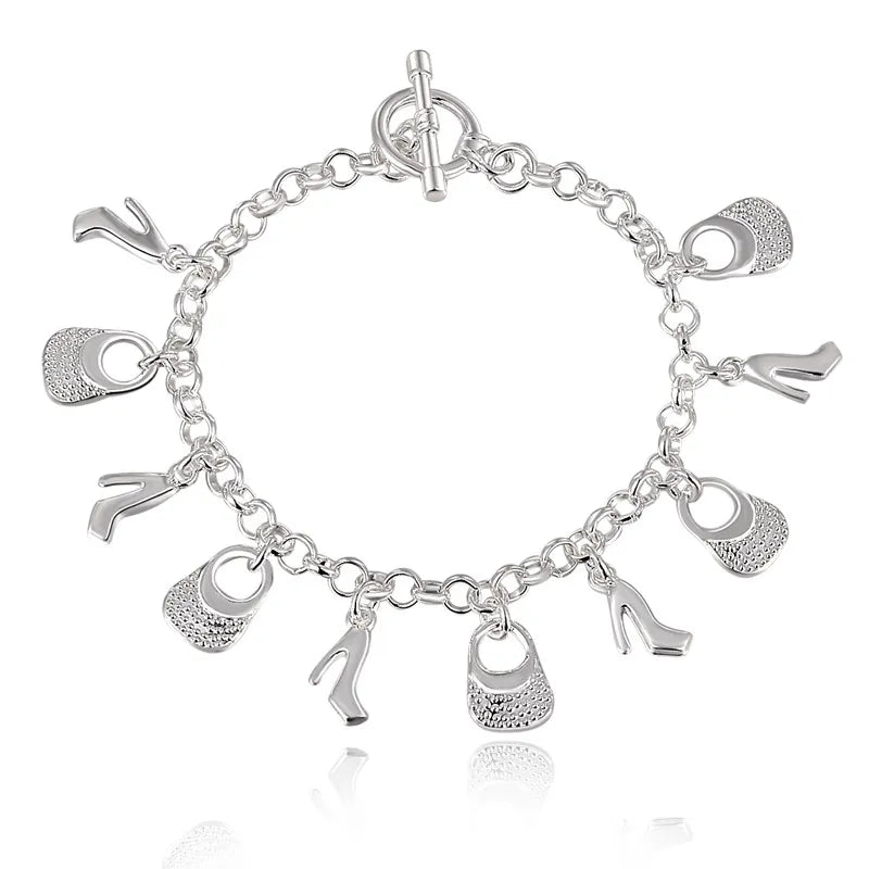 New High quality 925 Sterling Silver 4MM Women Men chain Male Twisted Rope Bracelets Fashion Silver Jewelry H108