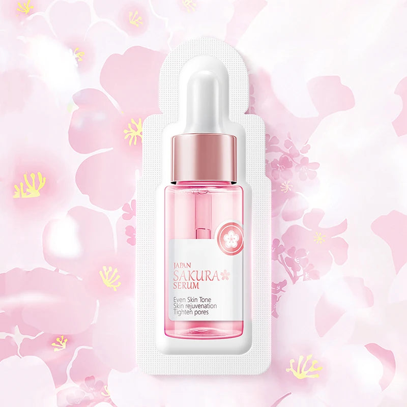 Sakura Whitening Face Serum Fade Fine Lines Anti Aging Tighten Pores Improve Melanin Pigment Dull Moisturizer Brighten Skin Care 1pcs 1.5ml