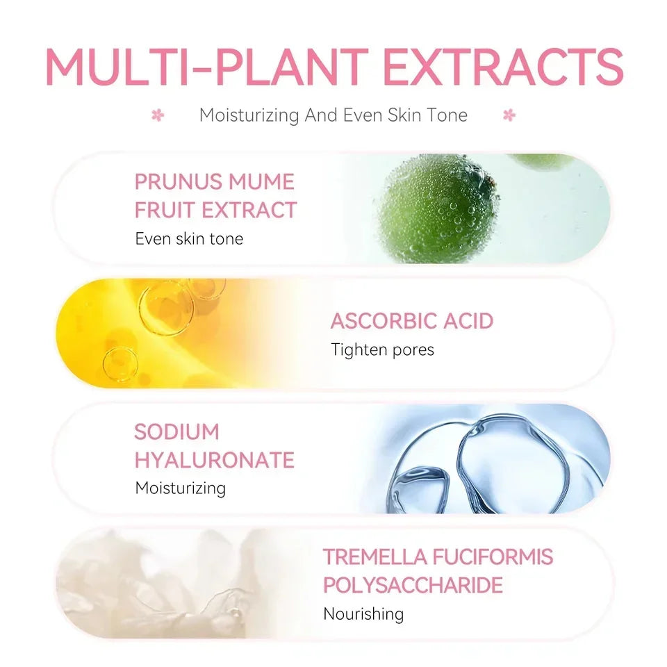 Sakura Whitening Face Serum Fade Fine Lines Anti Aging Tighten Pores Improve Melanin Pigment Dull Moisturizer Brighten Skin Care