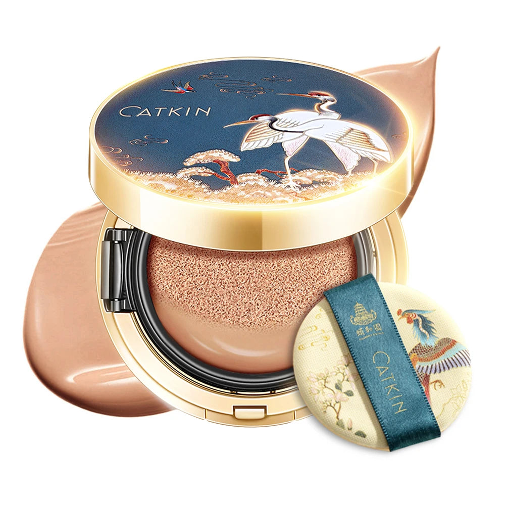 Catkin Phoenix Cushion Foundation Full Coverage, Sheer Satin Finish, Refill Included, Light Beige C04 Buff CHINA