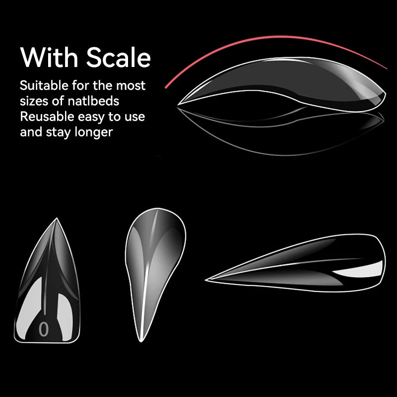 140Pcs 3D False Nails Press On Nails Extenison Tips Bendable Dual Form Full Cover DIY Nail Art Manicure Decoration Fake Nail Tip