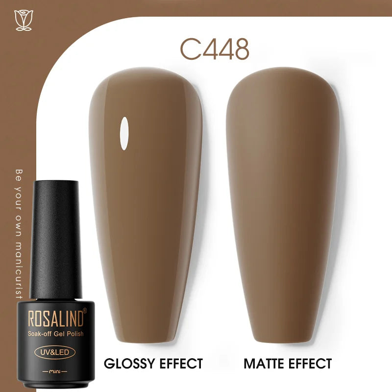 ROSALIND Hot-sale Bottle Gel Nail Polish Vernis Semi Permanent Primer Top Coat Bright Classic For Nail Art Design LED/UV Lamp C448